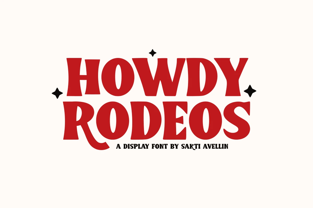 Howdy Rodeos - Display Font - Sakti Avellin