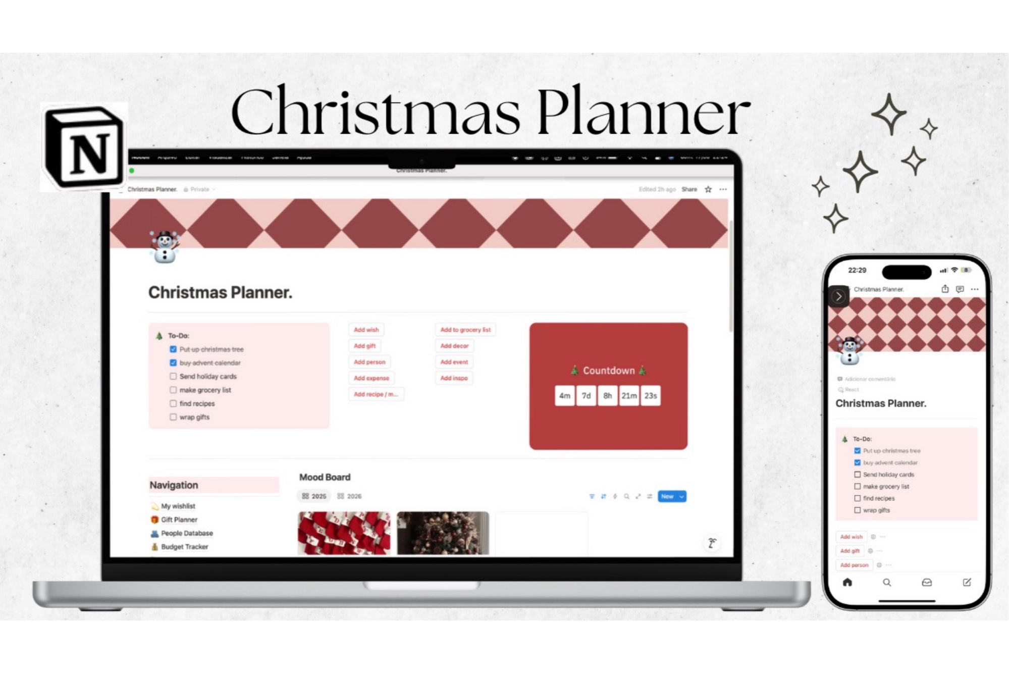 Reusable Notion Christmas Planner Template