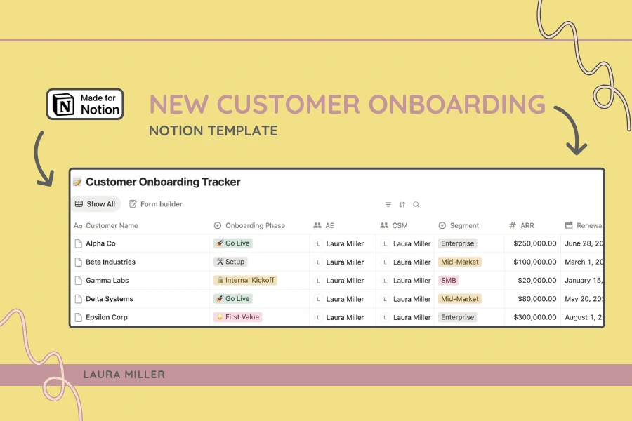 Notion Template: New Customer Onboarding