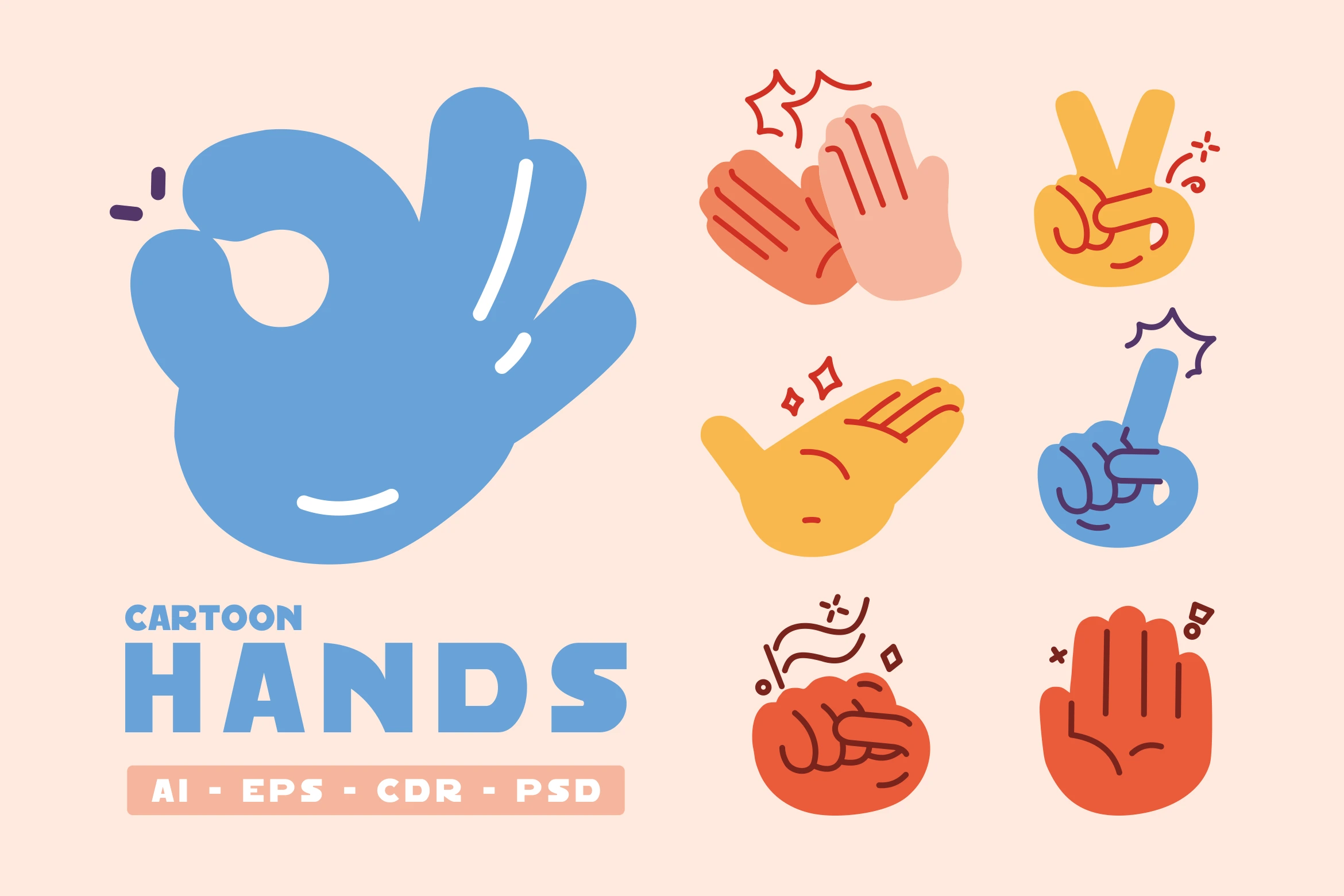 Cartoon Doodle Hands Gestures by Presetrain Co on Elements.png