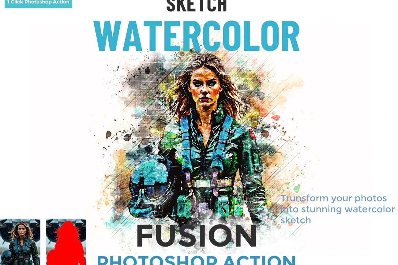 Sketch Watercolor Fusion Photoshop Action