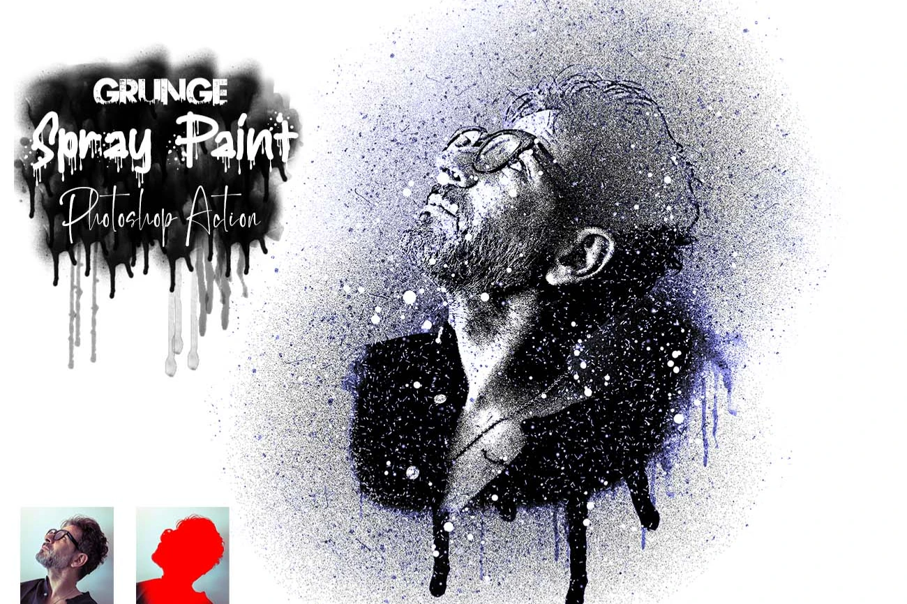 Grunge Spray Paint Photoshop Action