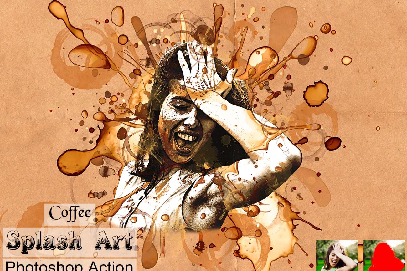 Coffee Splash Art Photoshop Action