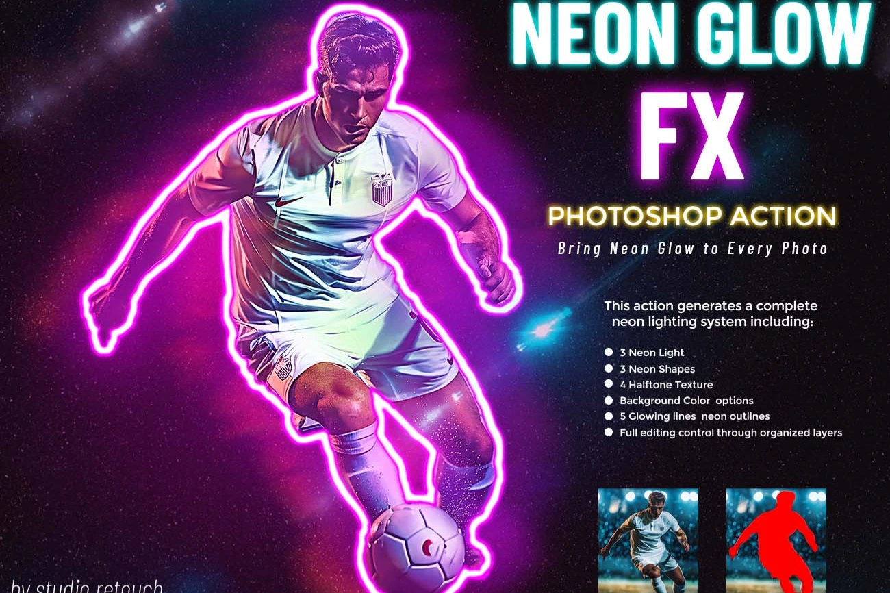 Neon Glow FX Photoshop Action