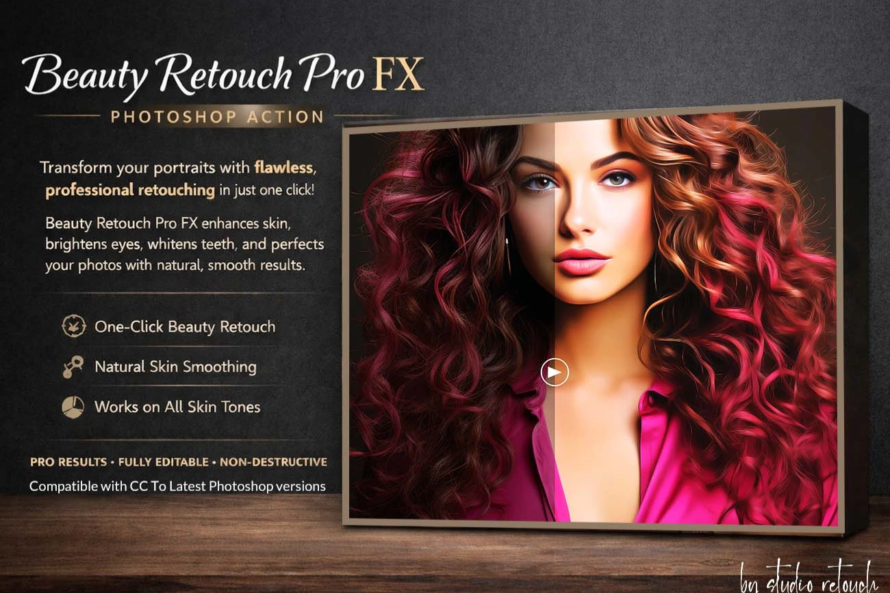 Beauty Retouch Pro FX – Photoshop Action - studio retouch