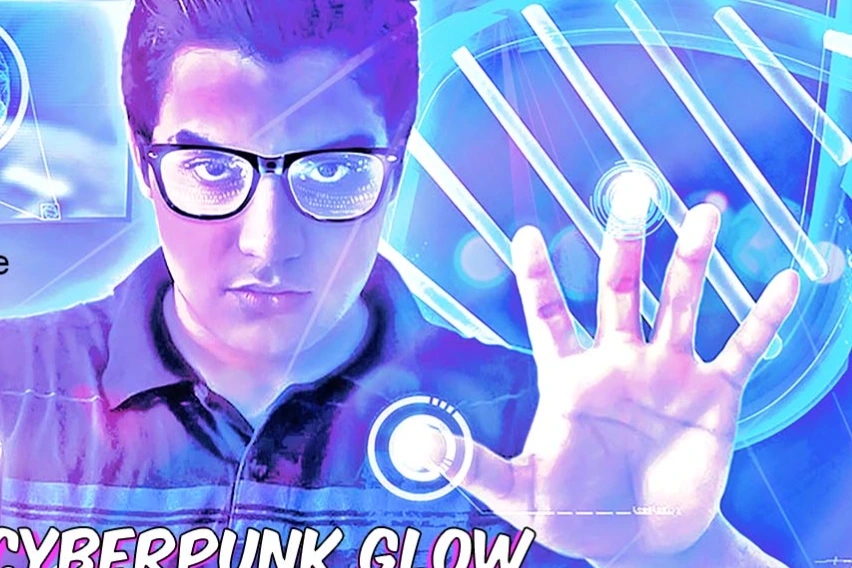 Cyberpunk Glow FX Photoshop Action