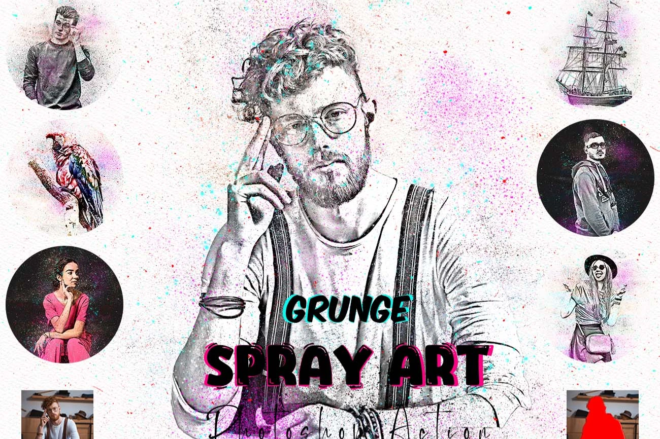Grunge Spray Art Photoshop Action