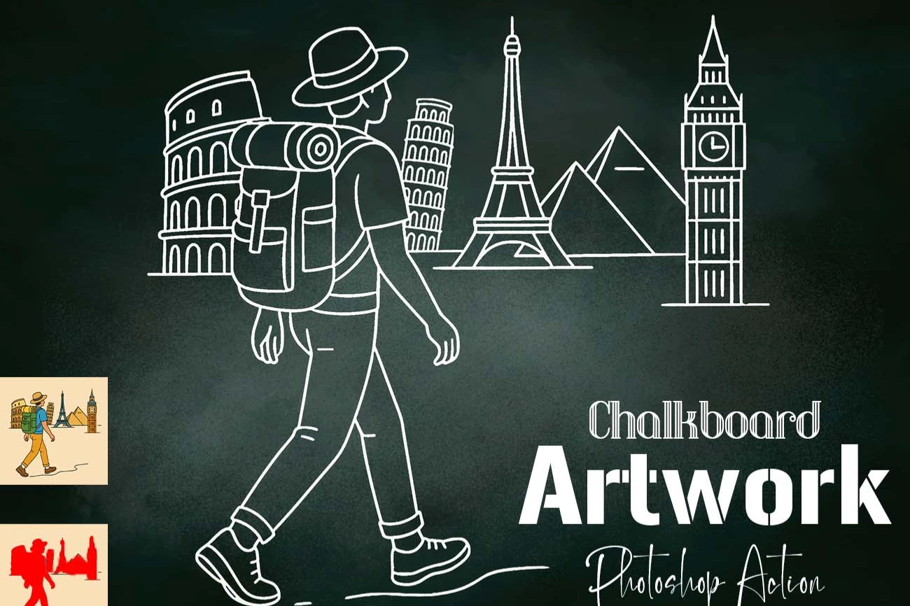 Chalk Board Artwork Photoshop Action