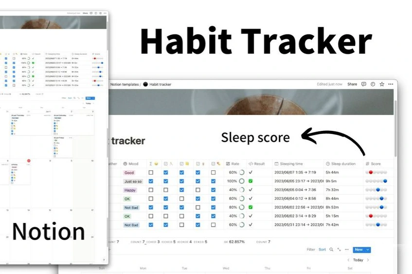 Habit Tracker for Notion - Sleep Record and Score