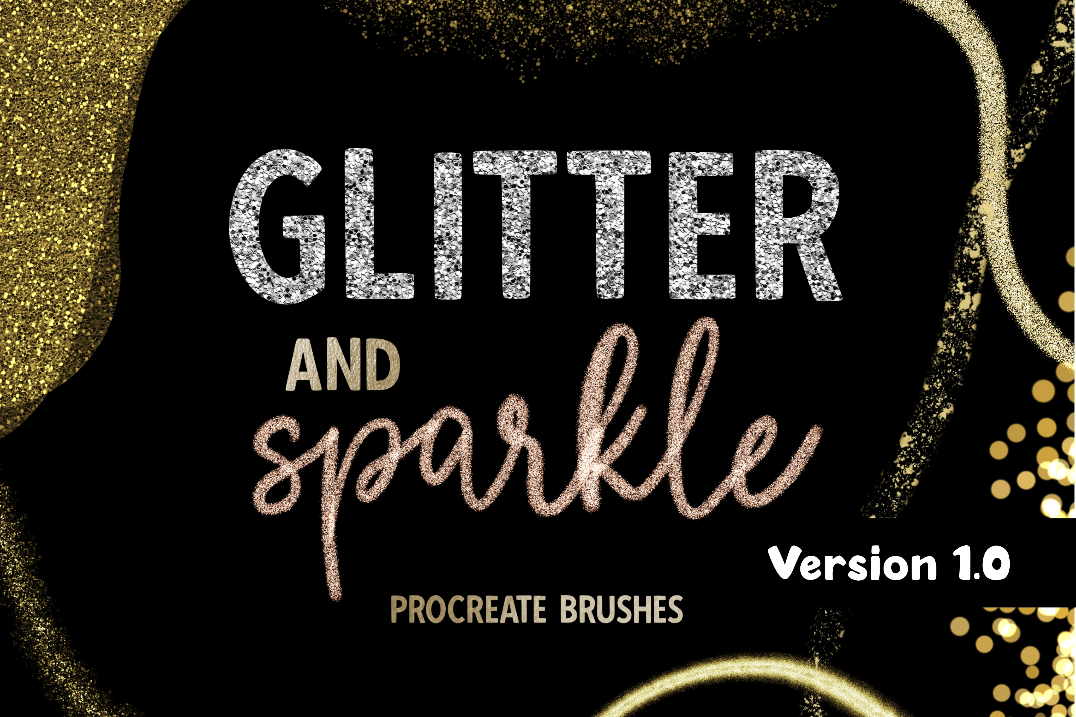 Glitter & Sparkle 1.0 | 24 Glitter Brushes for Procreate - designavmad
