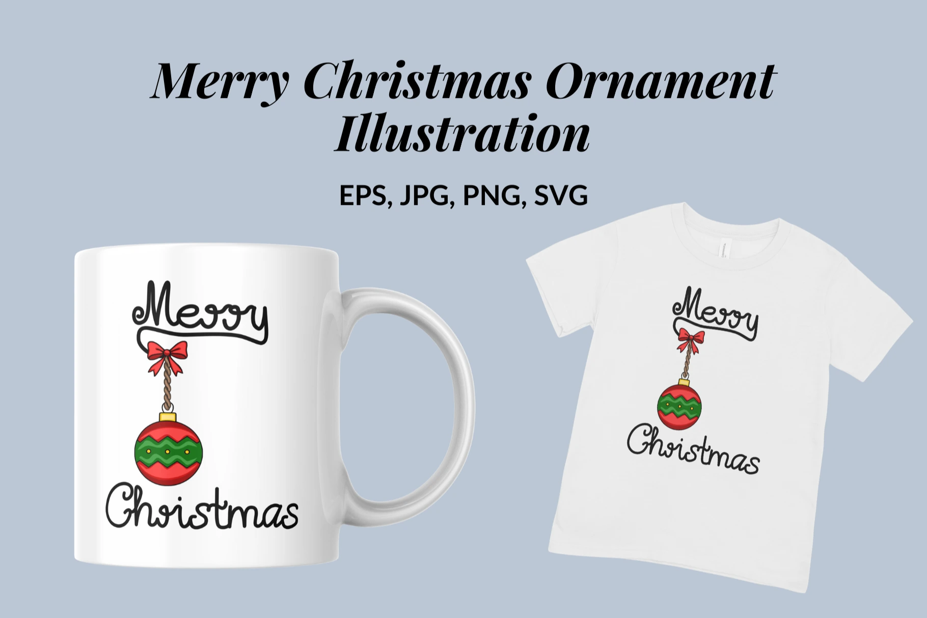 Merry Christmas Ornament Illustration