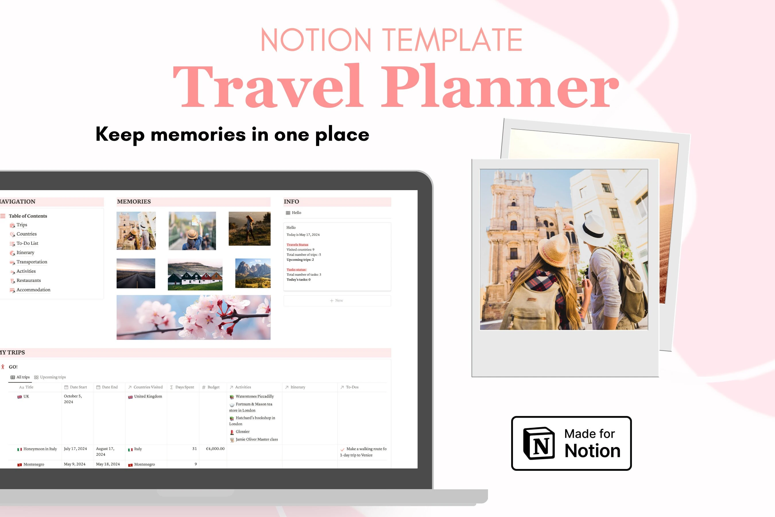 Travel Planner Notion Template