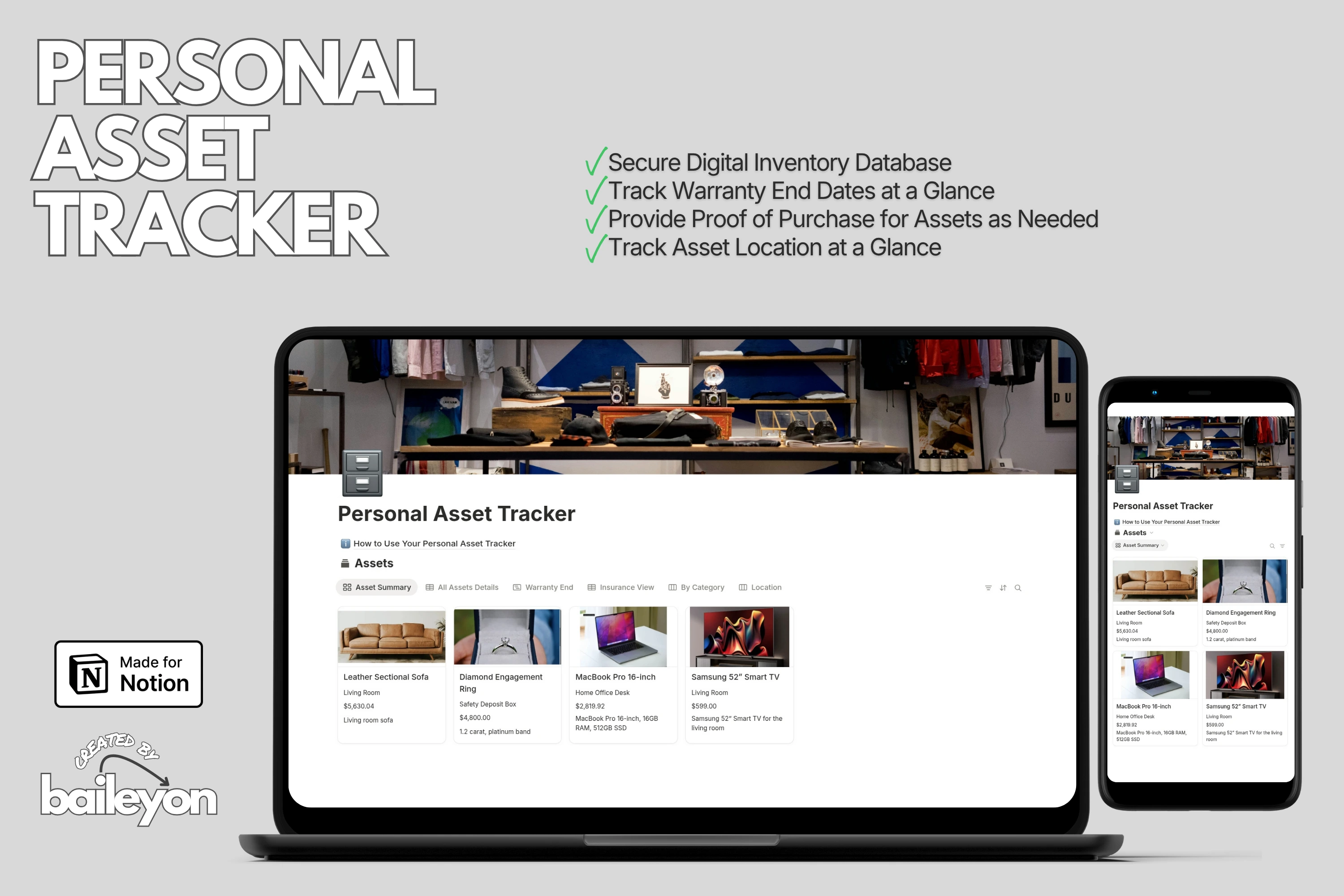 Personal Asset Tracker - baileyon