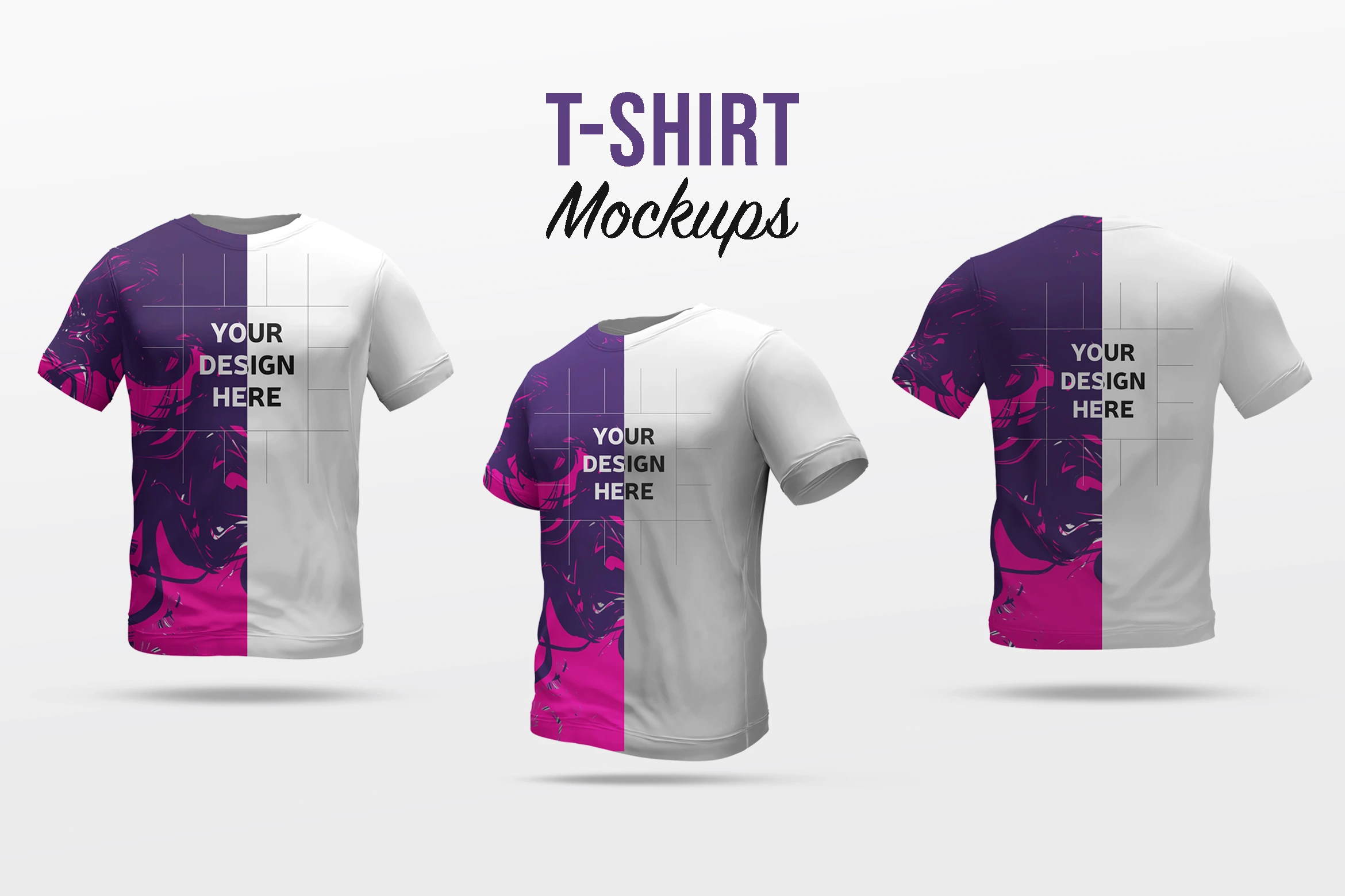T Shirt Mockup - 3 View