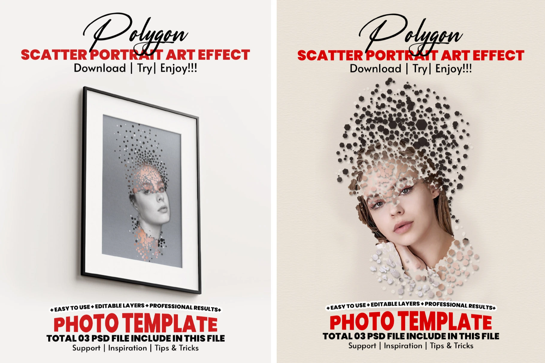 Polygon Scatter Portrait Photoshop Effect Template Cover.jpg