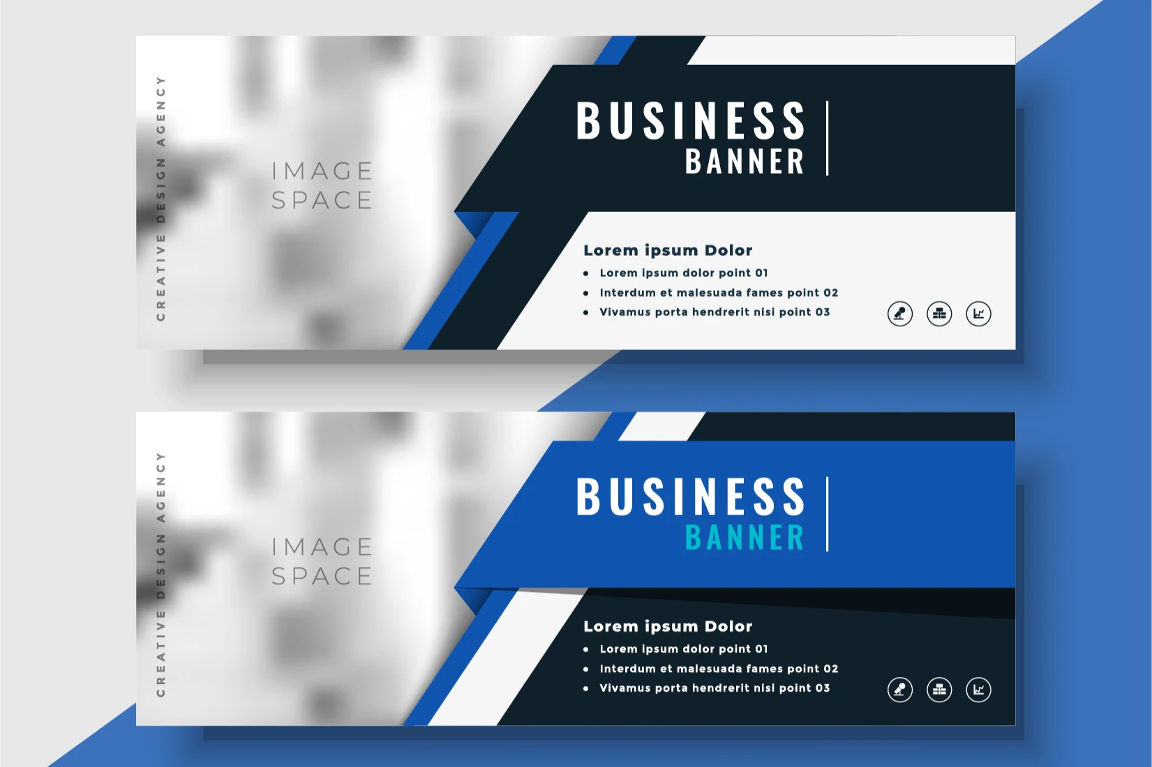 Professional Business Banner Template – Modern Blue and Black Design for Digital Marketing