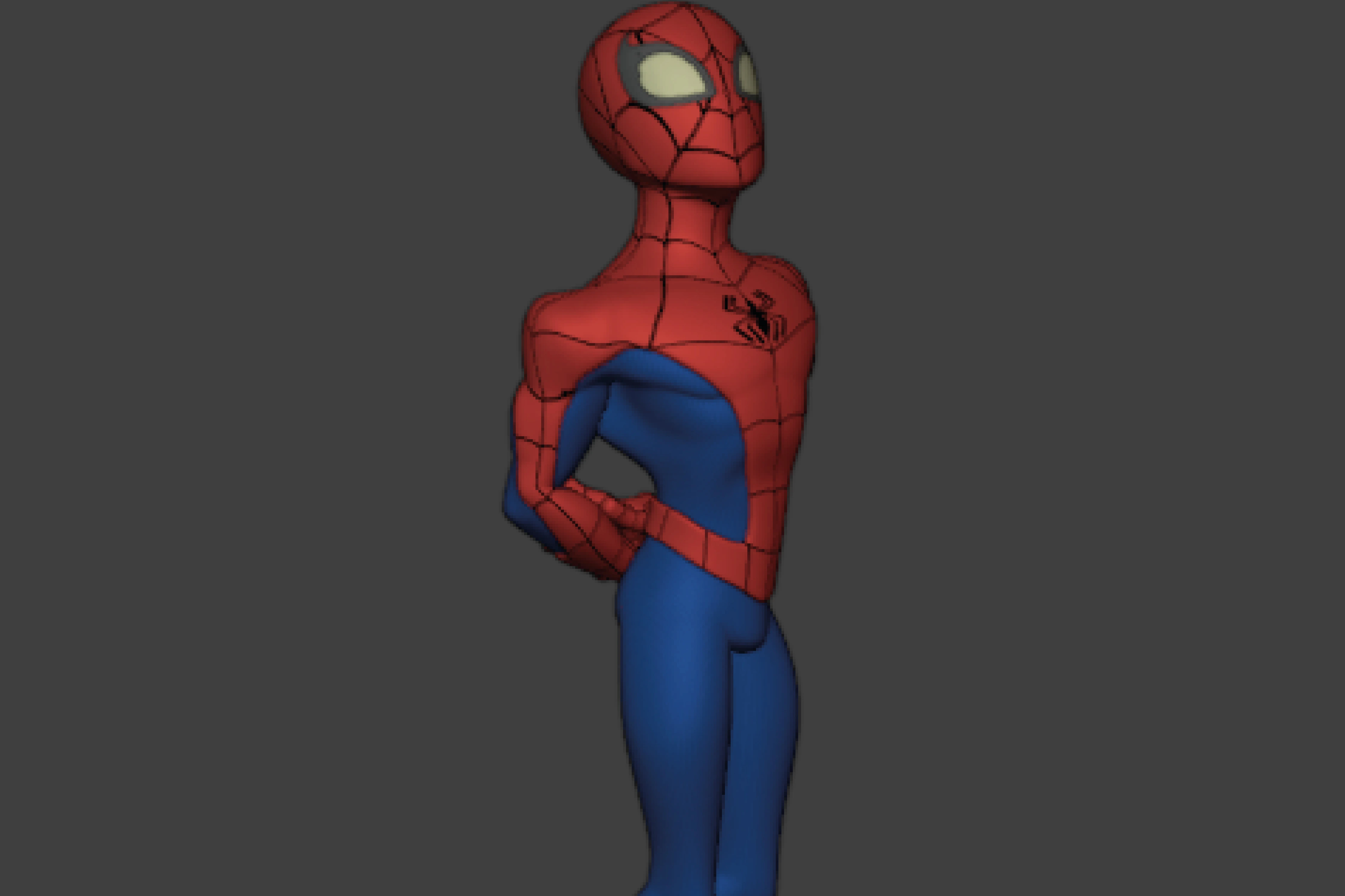 3D Spider-Hero Model – Spandex Suit Character
