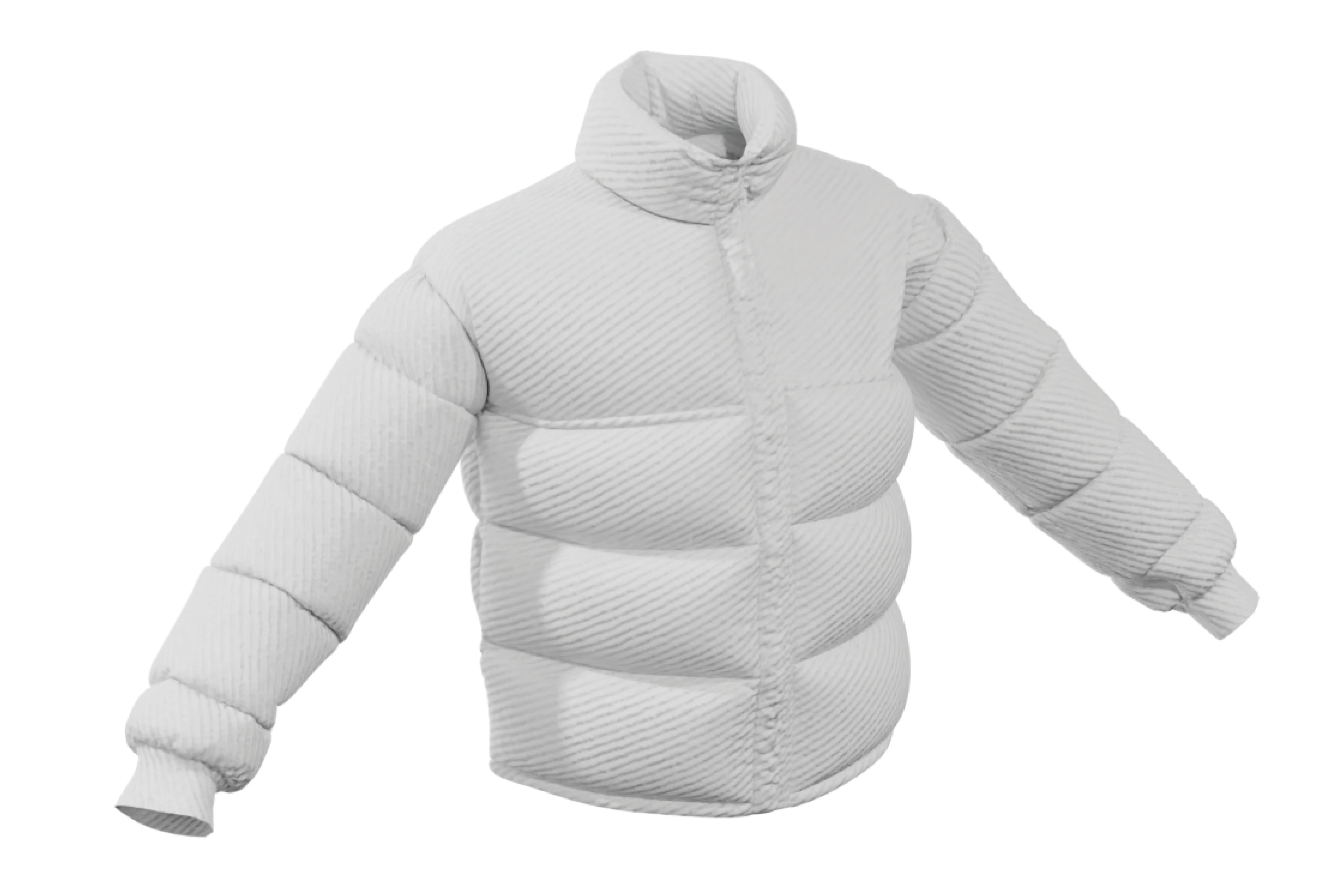 White Puffer Jacket Mockup – High Resolution