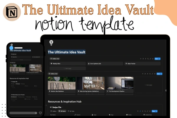 The Ultimate Idea Vault NOTION TEMPLATE