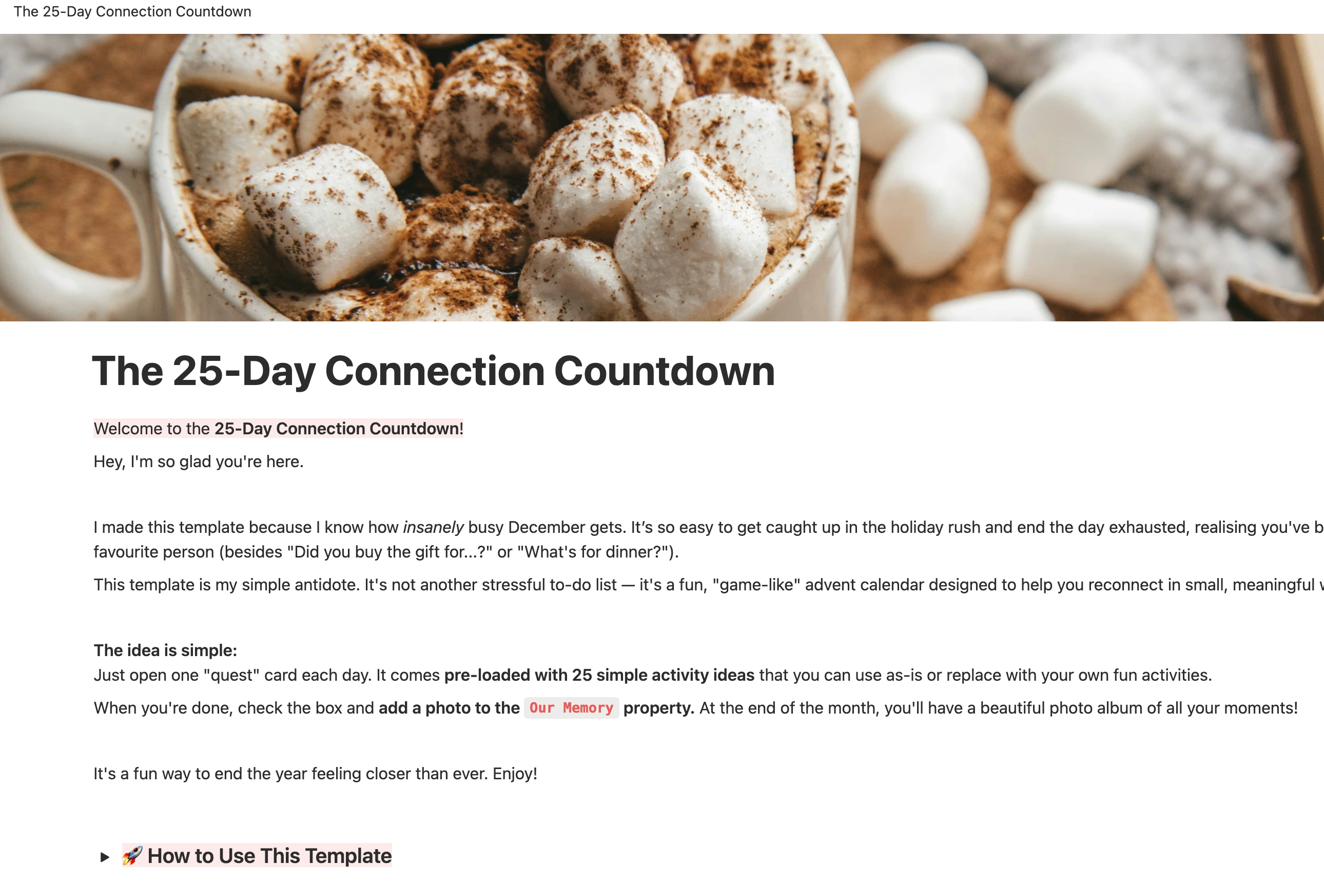 The 25-Day Connection Countdown